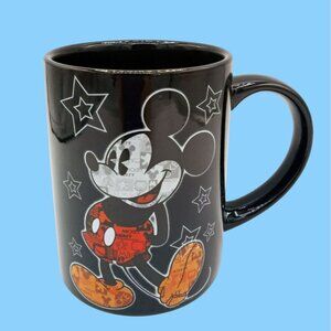 Disney Mickey Mouse Ceramic Mug Black Jerry Leigh Orlando Retro Pop Art Style